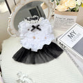 White polyester princess-style waltz gauze skirt for small to medium dogs
