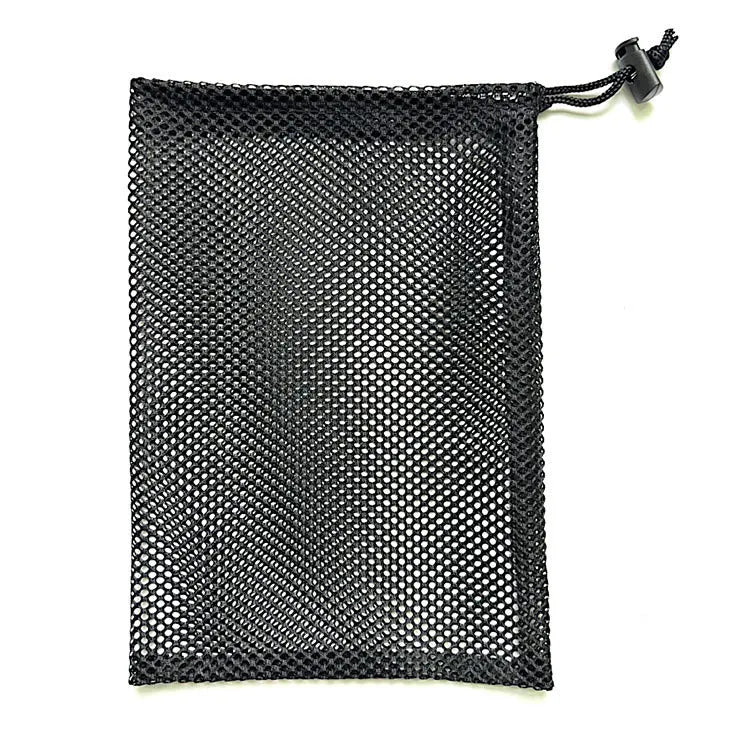 Black mesh drawstring storage bag for children's water ball toys in three size options