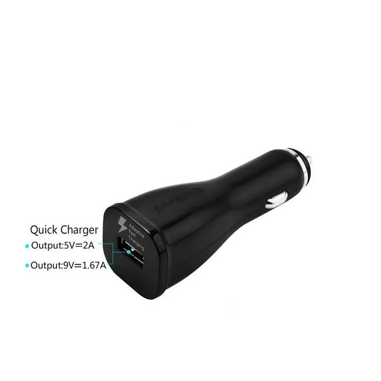 White QC30 single port USB car charger with QC2.0 fast charging for mobile phones