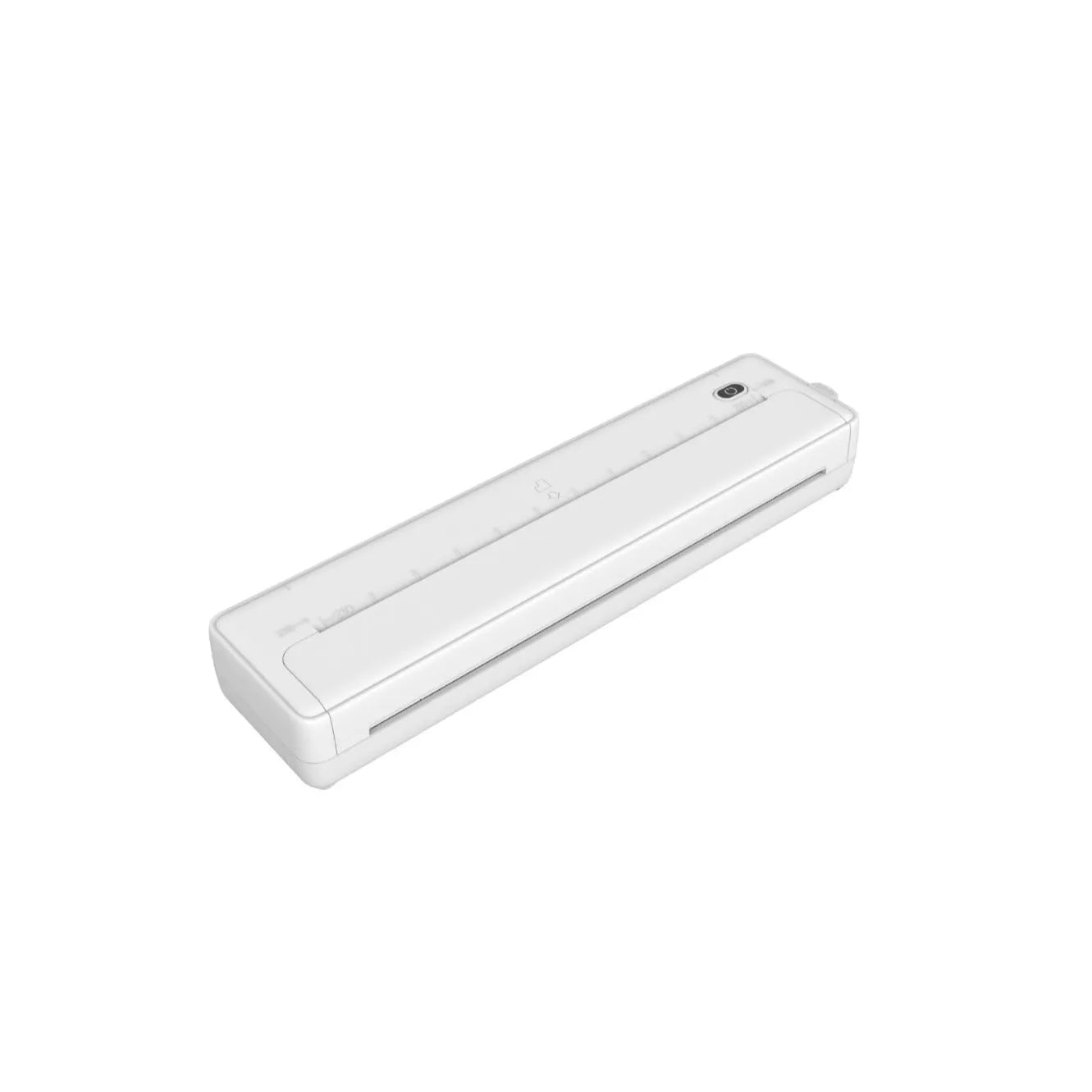 Black A4 portable Bluetooth printer with USB port measuring 28 x 7 x 5 cm