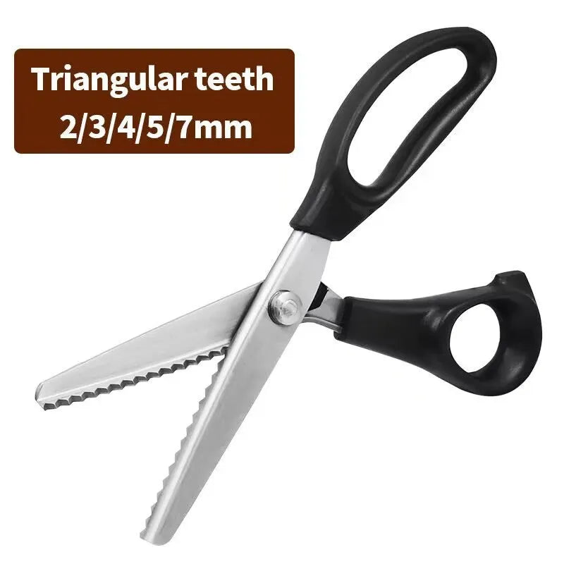 Stainless steel wave tooth saw scissors for fabric cutting in household sewing use
