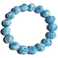 Blue natural crystal sea-pattern stone bodhi bracelet with pearl elements in Maillard style unisex design