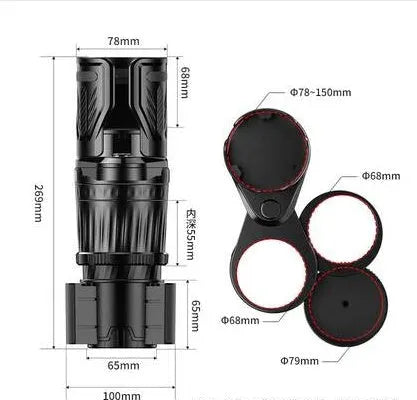 Black retractable car water cup holder with adjustable base on a car centre console.