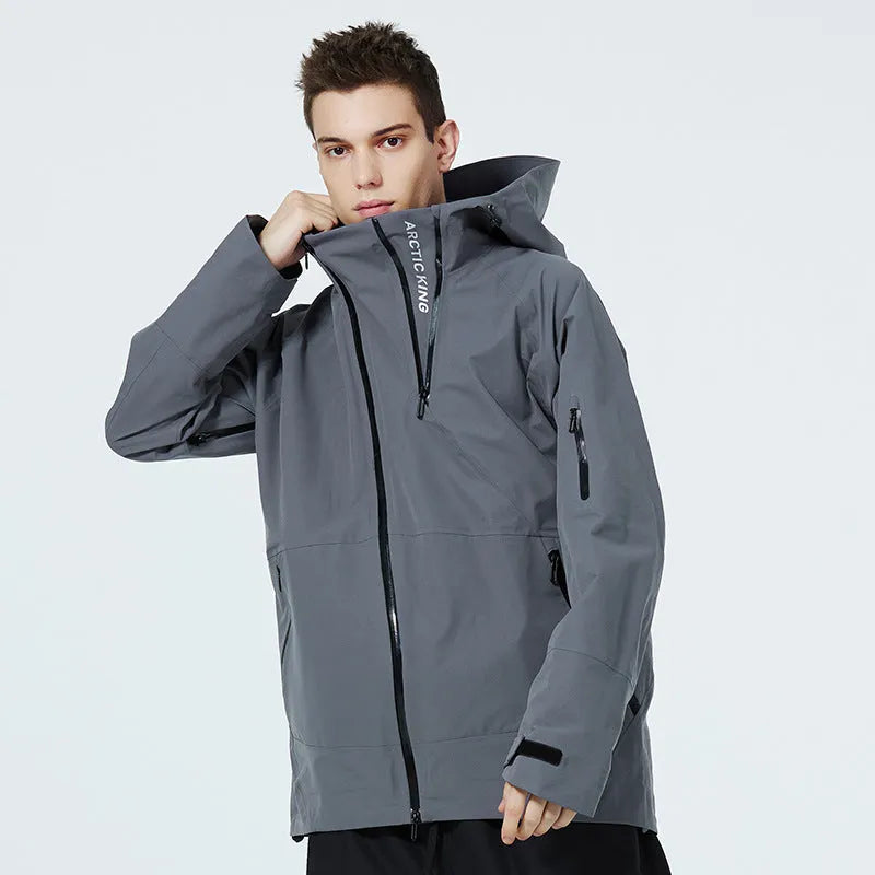 Thin windproof waterproof ski suit for men and women in yellow, black, grey or liner colour