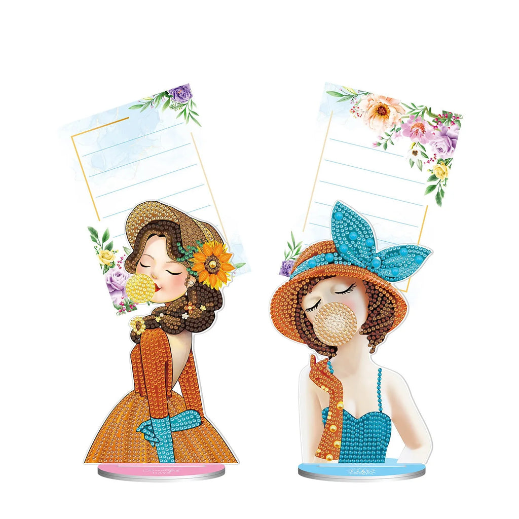Diamond painting decorative note clip with American-style handmade design measuring 19 x 11.5 x 9cm
