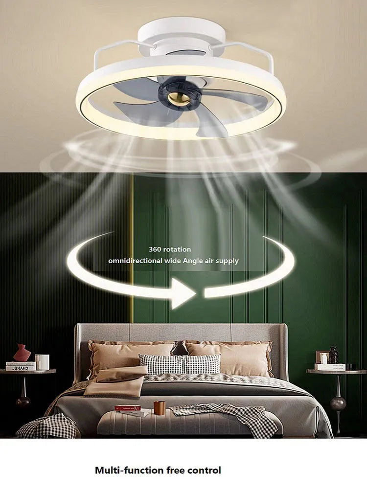 500mm diameter overhead fan lamp with integrated light in modern simple design