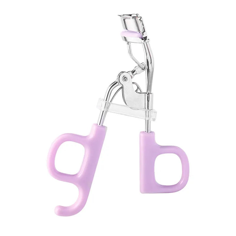 SUNFLOWER A4 chrome scissor handle eyelash curler with tail in original pink on white background