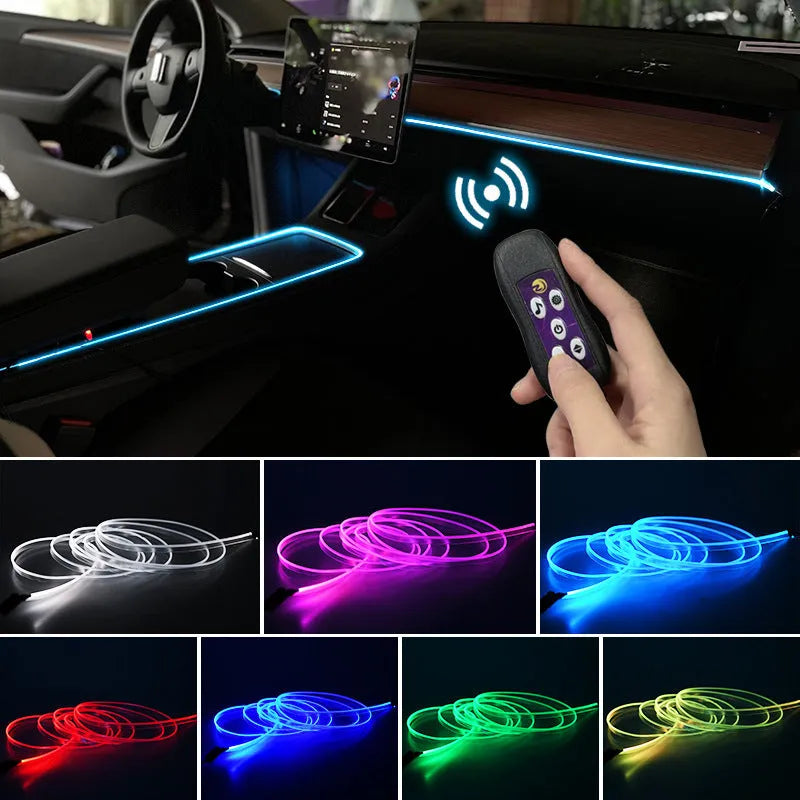 Car LED atmosphere lamp USB colour changing dashboard decorative neon light PVC strip