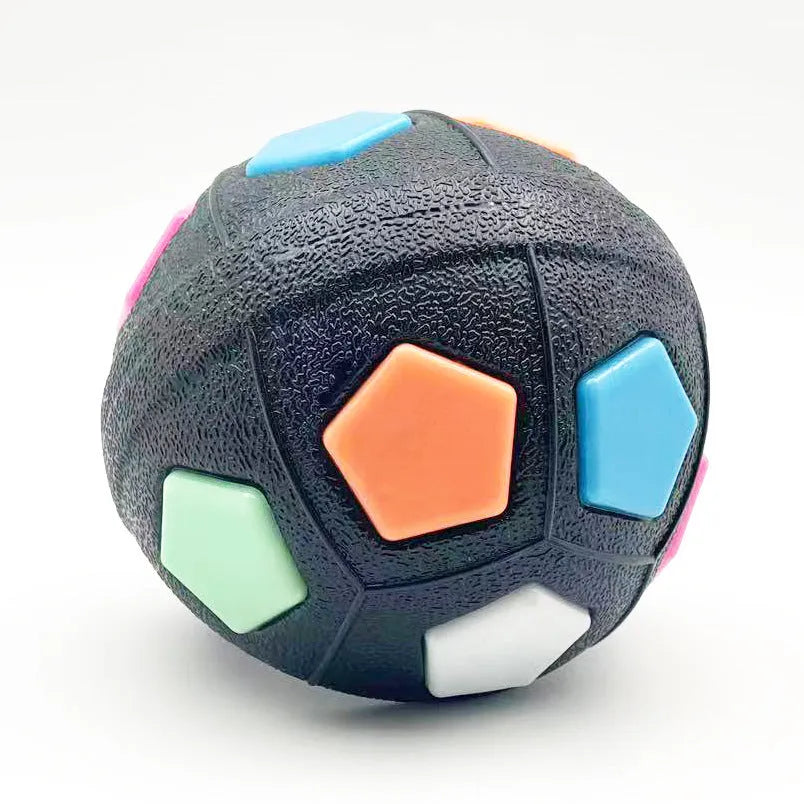 Dog toy soccer ball in white transparent TPR for border collie and labrador self-amusement