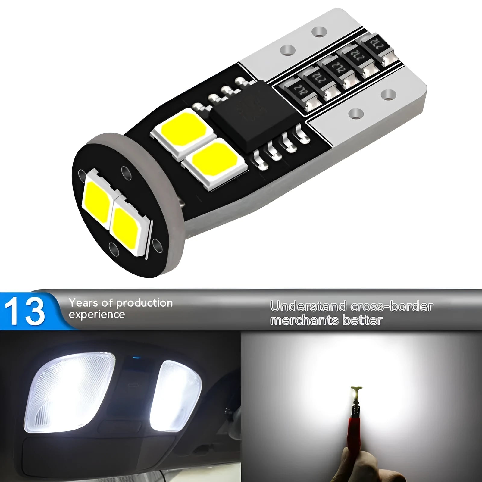 10mm car licence plate reading light with white illumination for rear number plates