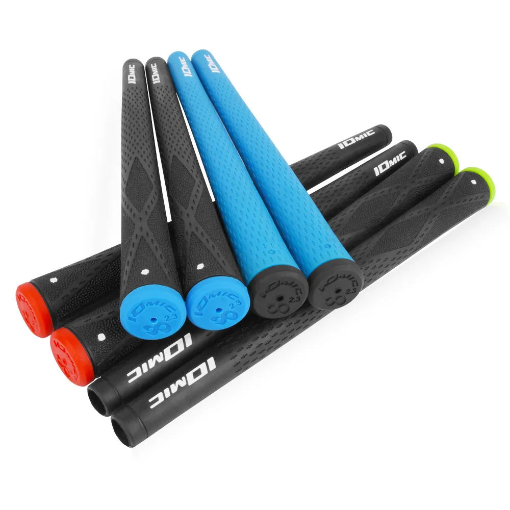 TPE material golf club grip in various colour options on a club shaft.