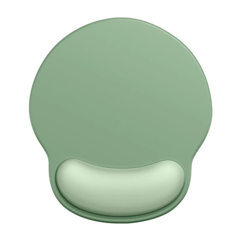 Gradient colour silicone mouse mat with wrist support measuring 220mm by 250mm