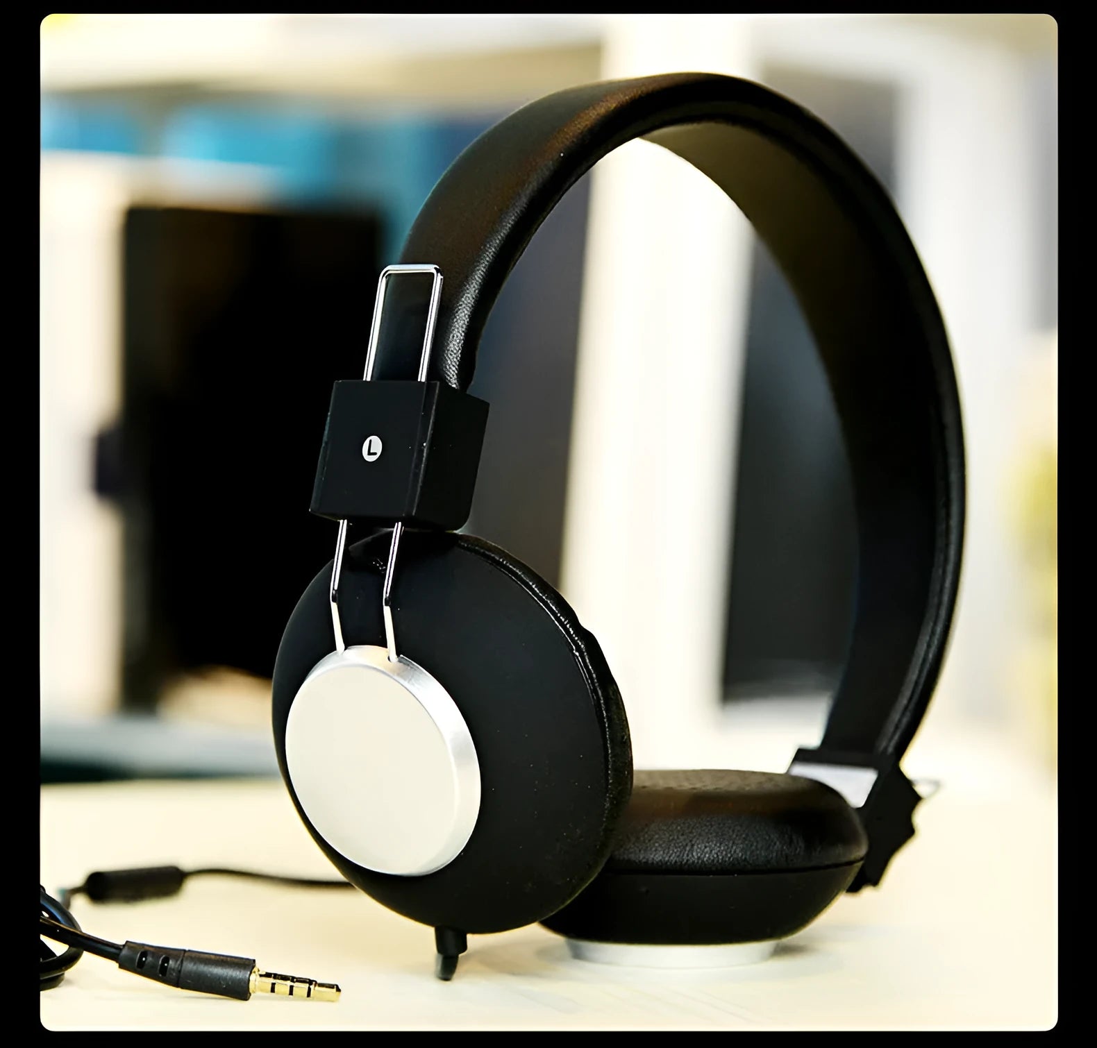 Wired head-mounted sports earphones with microphone in multiple colour options