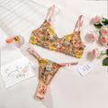 Women's floral underwear bikini set in pure desire style with polyester construction