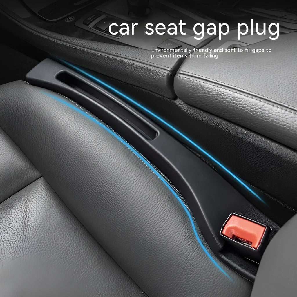 Black plastic car seat gap storage organiser with handle for phones and keys