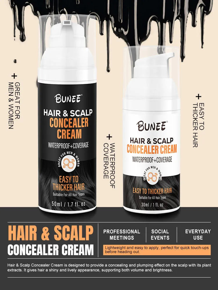 30ml bottle of scalp concealer pomade with applicator for covering thinning hair.