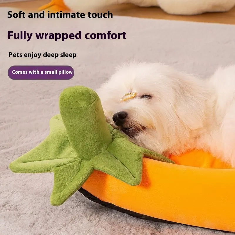 Removable washable cloth dog mat in brown grey orange purple colours showing S M L XL XXL sizes.