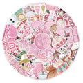 Pack of 50 cute Christmas-themed waterproof vinyl stickers for decorating cars, phones, and computers.
