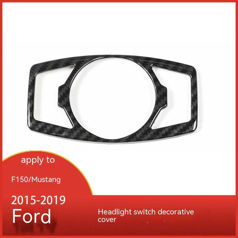 Carbon fibre pattern ABS plastic decorative patch for Ford F150 Raptor headlight control panel