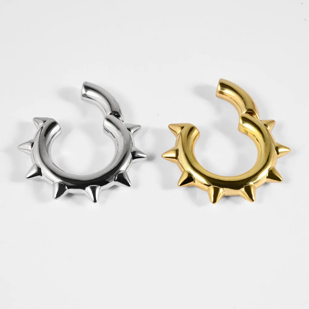Copper geometric magnet ear extender with sharp cone and round design in multiple style options