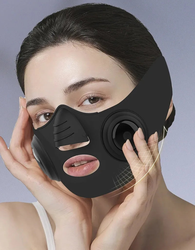Black photon rejuvenation mask beauty device with USB charging port