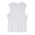 Men's white loose fitting quick-dry fitness vest for summer sports activities