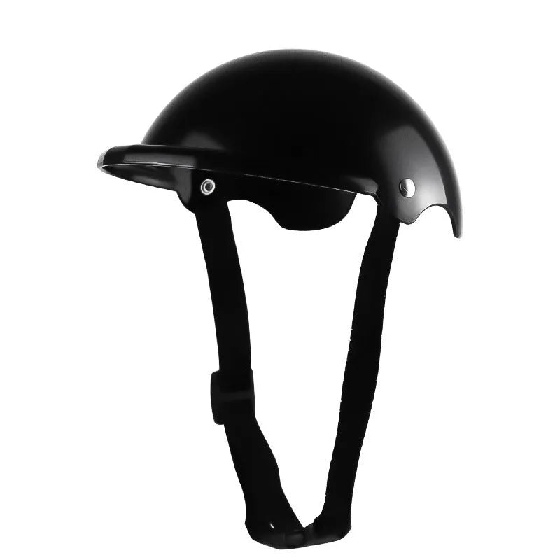 Small size S plastic pet safety helmet for motorcycles shown in pink colour.