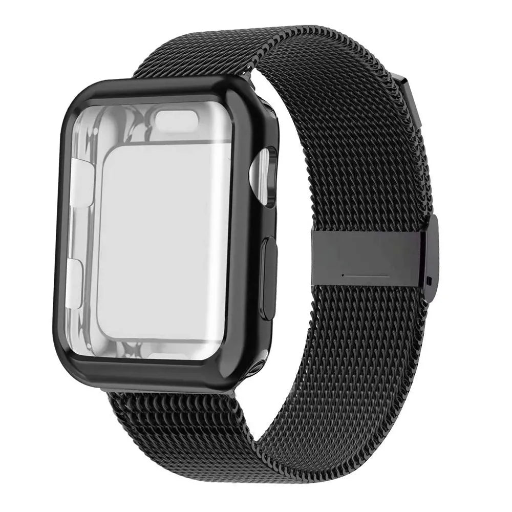 Magnetic Milanese metal Apple Watch band in multiple colours with adjustable clasp for 38mm 40mm 42mm 44mm models