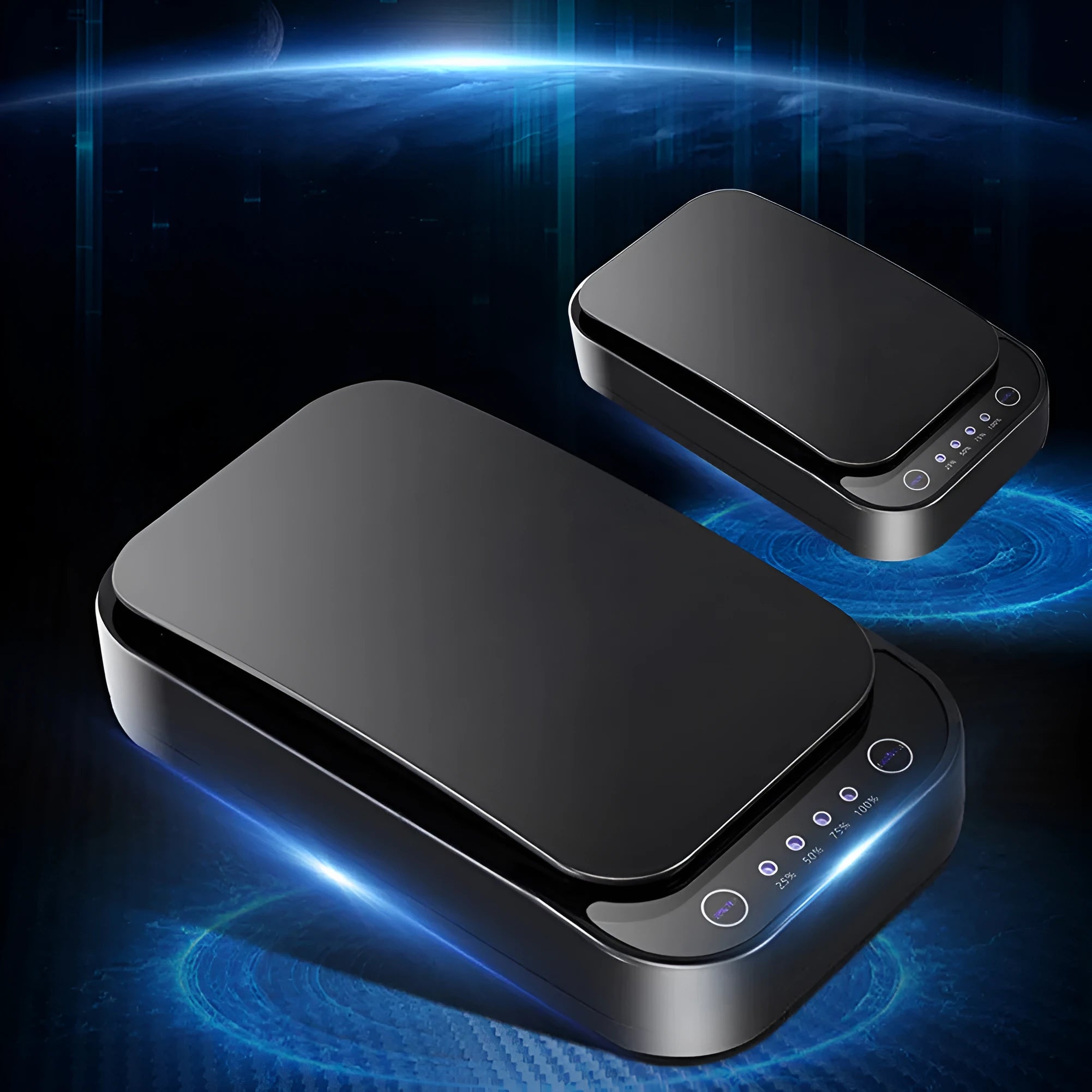 Blue and white ultraviolet disinfection box for mobile phones