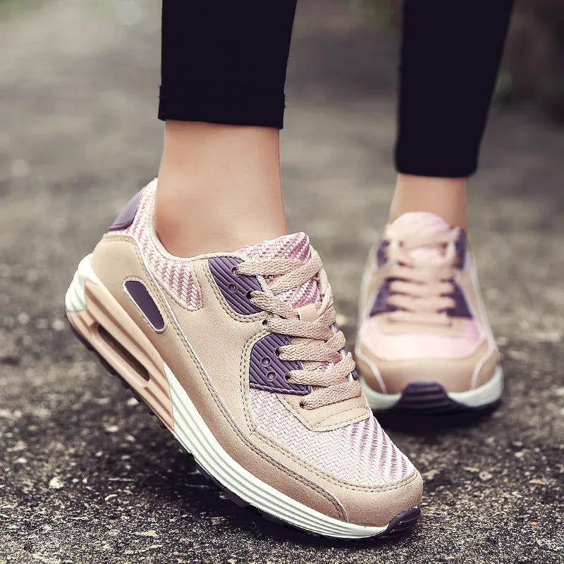 Women's casual shoes with 3.5cm low heel in beige orange, grey and pink purple colour options