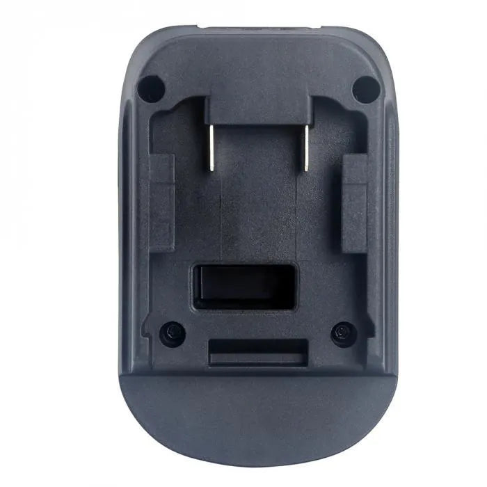 Black Milwaukee DM18M to Makita H99F battery adapter measuring 125x90x65 cm for power tool compatibility
