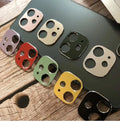 Metal camera lens protection ring for iPhone 11 and iPhone 11 Pro compatible cases in various colours.
