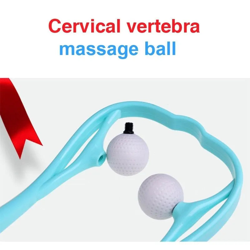 Plastic pressure point therapy massager in blue colour showing adjustable width and 3D floating point design