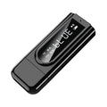 Black USB car FM Bluetooth receiver for wireless audio streaming to car stereo
