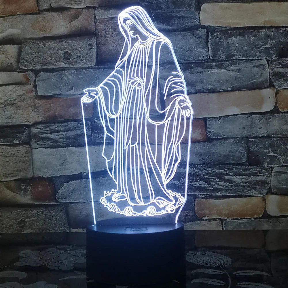 3D LED night light with stereoscopic ring pattern and colour changing options on ABS base