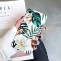 Retro soft floral TPU phone case with flower and banana leaf art for iPhone XR and XS Max