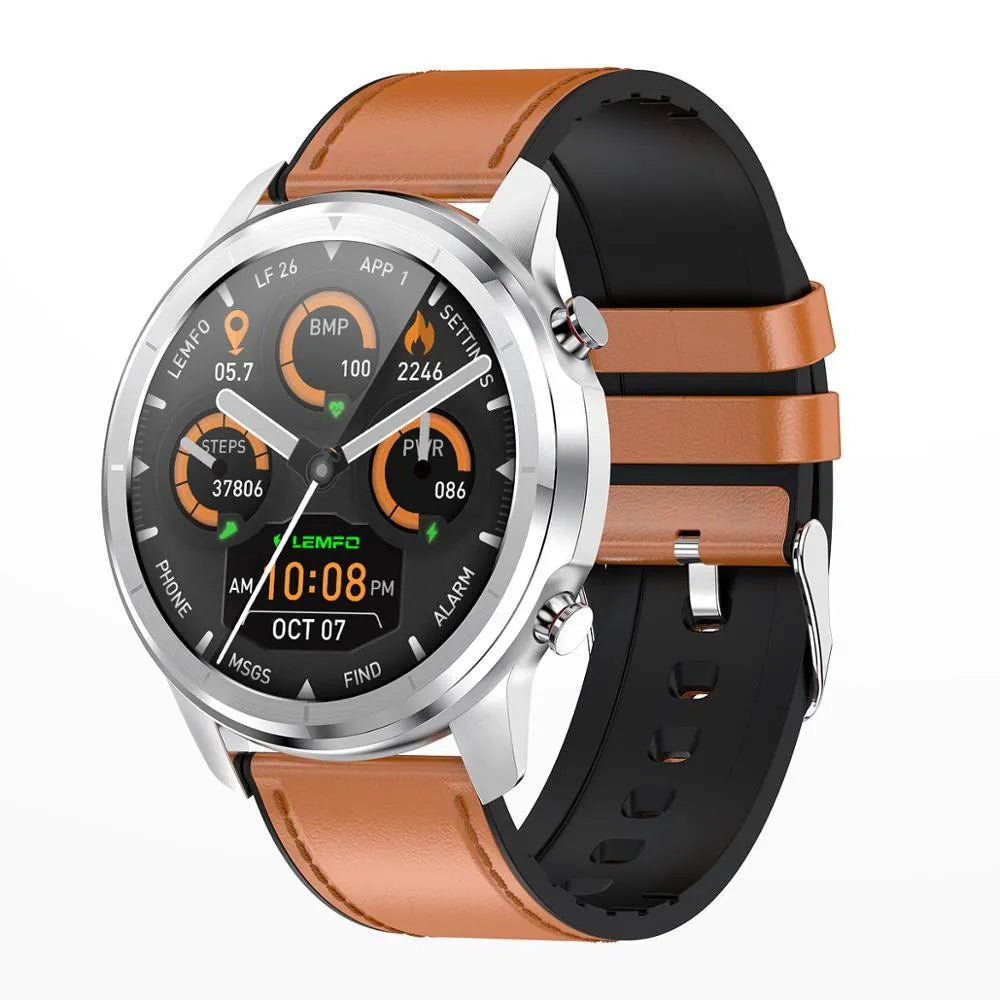 LEMFO LF26 smart bracelet with 1.3 inch screen showing five colour variations