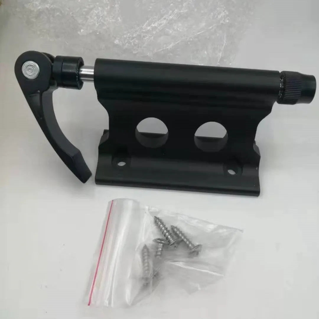 Silver metal quick release clamp for bicycle front fork stabilisation