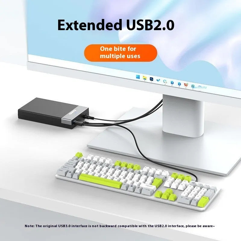 3.5 inch SATA to USB hard disk enclosure with power supply and data cable