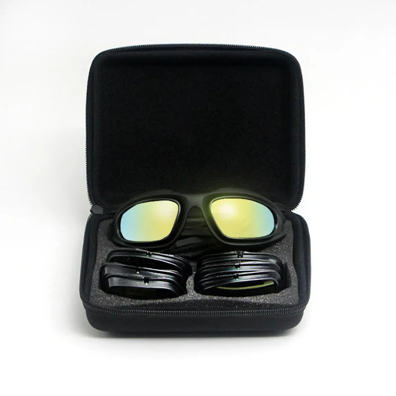 Polarised tactical sunglasses with sports frame for outdoor cycling and dust protection