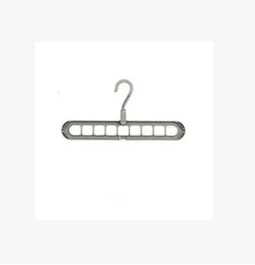 Plastic clothes hanger with 360 degree rotating hook, 33 cm long, available in pink, green, beige, grey, white, and grey
