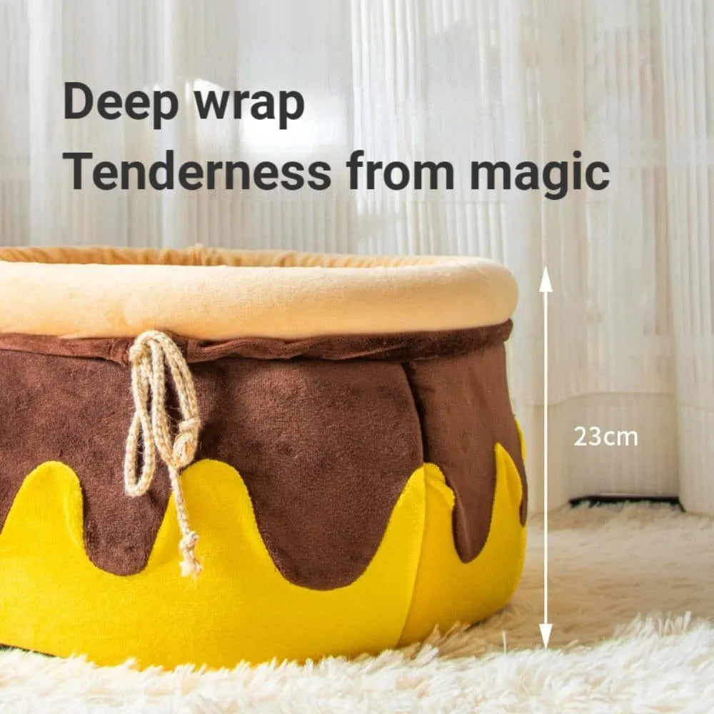 Honey pot magic shape cat sofa bed with removable pad in pink or yellow for small cats and dogs