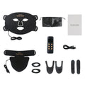 LED photon rejuvenation beauty mask with neck piece, 240 lamp beads each, black colour, scarf set option