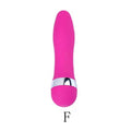 Realistic mini dildo vibrator in integrated plastic with 6 size options A through F for vaginal or anal use