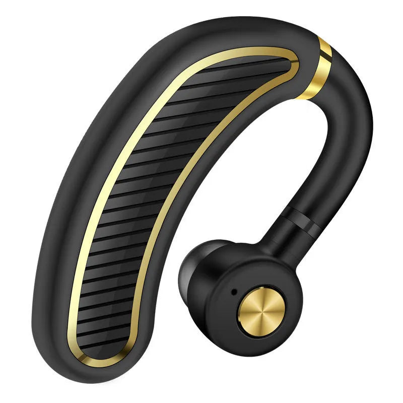 Wireless sweatproof earphones in black gold, black silver, box, and white gold colour options