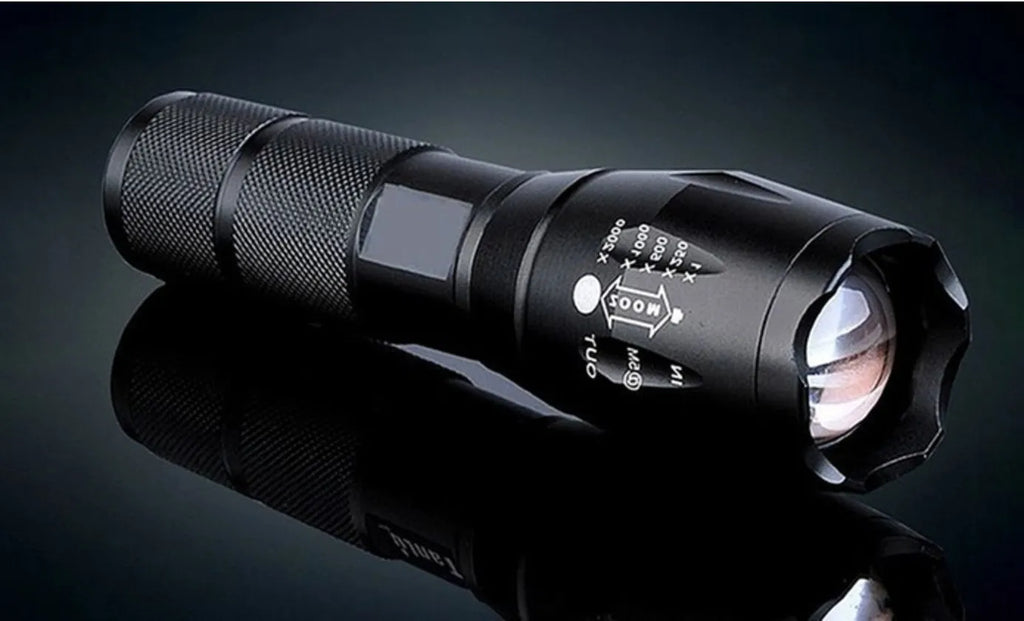 Portable mini LED zoom flashlight with aluminium alloy body and adjustable beam