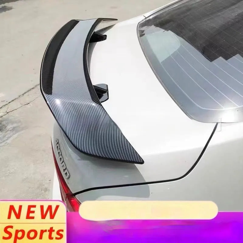 Universal punch-free car spoiler in ABS plastic for exterior modification, shown in available finishes.
