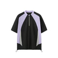 Men's lightweight stitching casual top in black and beige, available in long sleeve and short sleeve styles.
