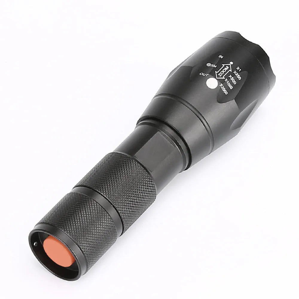 Portable mini LED zoom flashlight with aluminium alloy body and adjustable beam