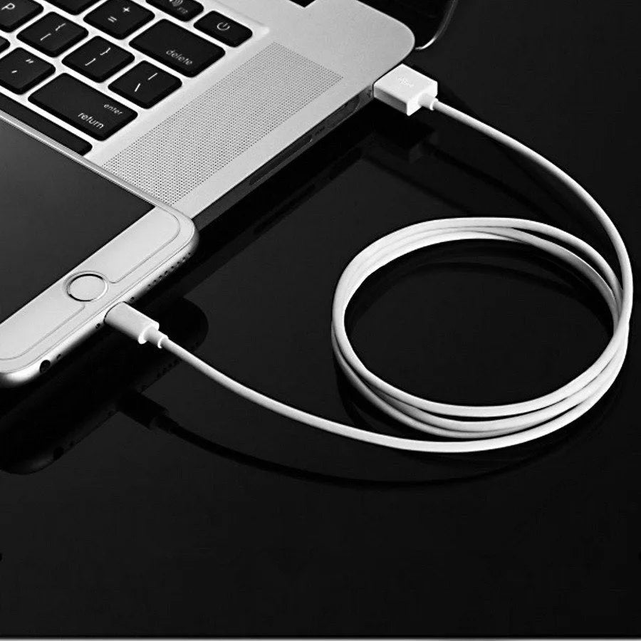 USB travel phone charger with cable compatible with iPhone and iPad models